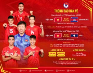 Read more about the article Công bố giá vé xem đội tuyển Việt Nam gặp tuyển Campuchia và Lào